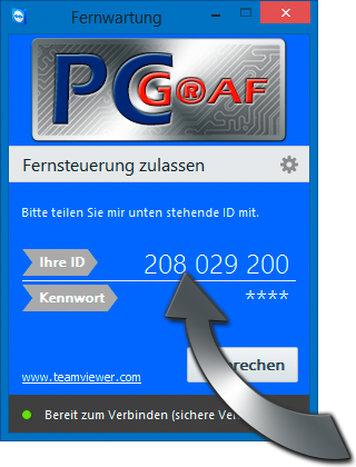 Teamviewer Programmbildschirm